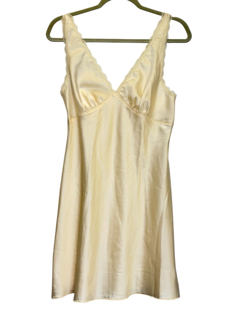 Vanity Fair Vintage Cream V-Neck Slip Dress Size Small